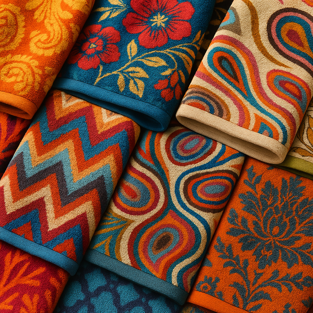 A collection of fashionably designed and printed towels from Zhejiang