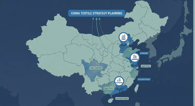 Map showing China's major textile manufacturing regions