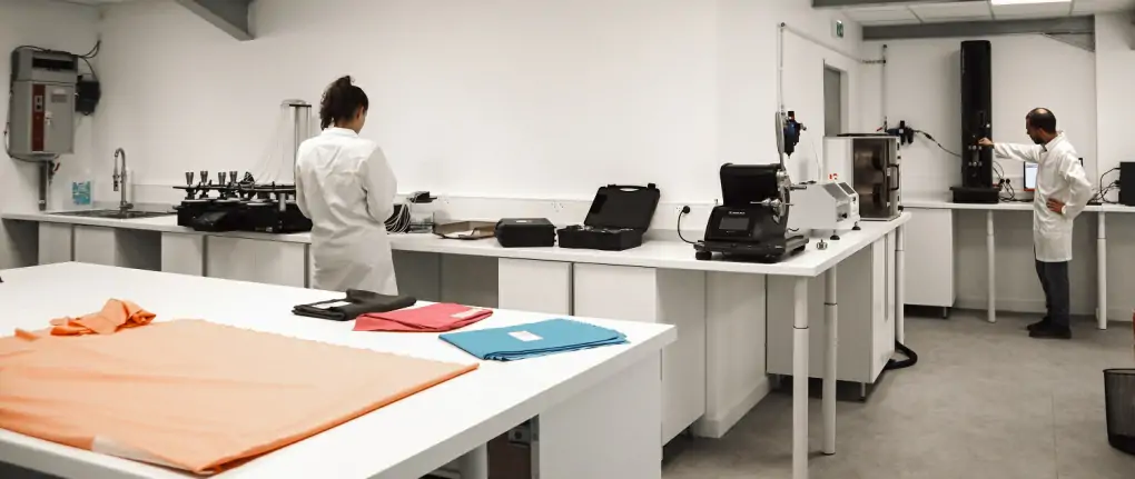 Smart textile technology demonstrating RFID integration and digital tracking capabilities in modern manufacturing